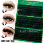 EU/US Cross-border False Eyelash Set 30D 50D 60D 80D Natural Thick DIY False Eyelashes 300 Clusters Large Capacity