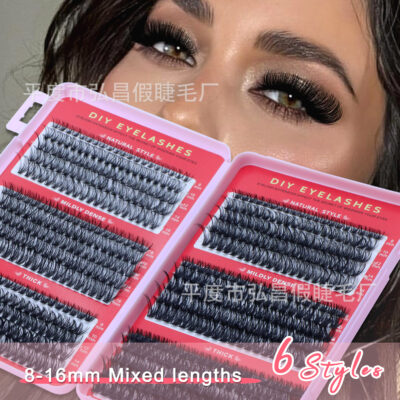 Cross-border bestseller DIY new style large capacity mixed eyelash book thick and curly 8-16mm factory false eyelashes
