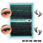 Cross-border new DIY segment eyelashes false eyelashes 100D large capacity D-curve messy thick curly realistic eyelashes