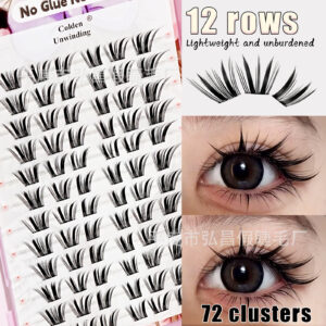 Cross-border best-selling false eyelashes, glue-free small xinzi camellia large-capacity lash book, glue-free wear, lightweight and comfortable