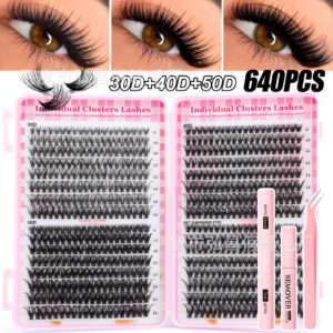 Amazon Hot Melt 30D/40D/50D False Lashes 32 Rows Lash Book D Curl Volume Mixed Thick Segmented