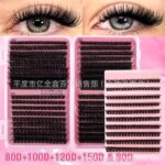 Cross-border large-capacity eyelash book DIY cluster lashes 9-16mm dense D curl 80D120D single cluster segmented eyelashes