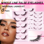 Cross-border bestseller 5 pairs slant flying fox false eyelashes natural thick curly eyelashes simulation cat eye eyelashes wholesale