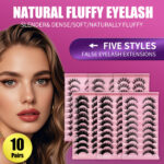 Cross-border best-selling large-capacity one-piece false eyelashes with black stem, thick, curly, fox-style false eyelashes, pair hair source factory