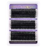 3D European and American cross-border 300 clusters high-volume thick D-curve false eyelash set natural curly DIY segmented eyelashes