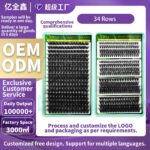 34row fluffy lashes,in stock,custom pack for global traders