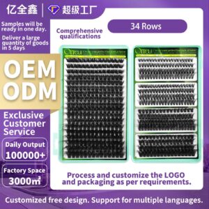 34row fluffy lashes,in stock,custom pack for global traders