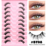 Cross-border one-piece 10-pair false eyelashes, cat-eye elongated tail style, European and American hot girl style, double eyelid false eyelashes