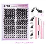 European and American cross-border new style 168 clusters of slanted flying single cluster flower lashes, natural and soft, self-applied segmented DIY lash kit