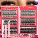 Cross-border bestseller DIY 30D50D80D large-capacity mixed eyelash book, thick and curly 8-16mm, factory soft false eyelashes