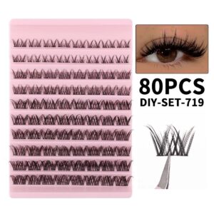 Cross-border DIY single-cluster self-applied false eyelashes, mixed pack, thick and curly, segmented cluster false eyelashes