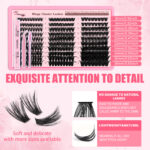 Cross-border large-capacity DIY segmented eyelash extensions D-curve thick fluffy soft single cluster lashes 8-16mm