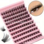 Cross-border segmented hot-melt lash clusters, large capacity DIY segmented single-cluster dense curly black stem self-applied eyelashes