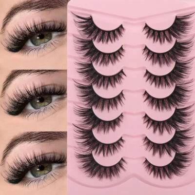 Cross-border false eyelashes, European and American style, 7 pairs, thick and curly 5D messy style, one-piece European and American fox-style slanting