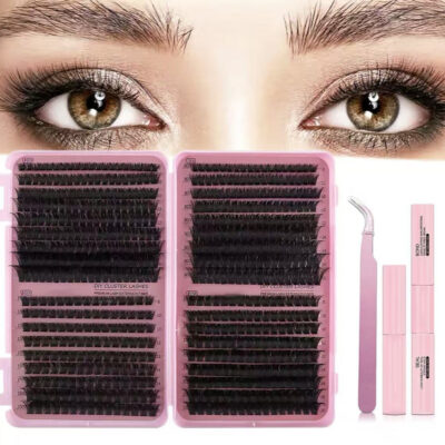 跨境假睫毛大容量睫毛书D翘单簇朵毛DIY Lash Extension睫毛套装