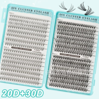 European and American cross-border bestseller Amazon 20D30D lash book set large capacity DIY segmented hot melt lash clusters