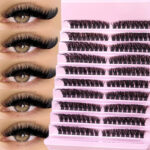 Amazon Hot Selling DIY Segmented D-Curl False Lashes Thick and Curly Self-Lash Extension Kit Cross-Border In Stock Long and Slim