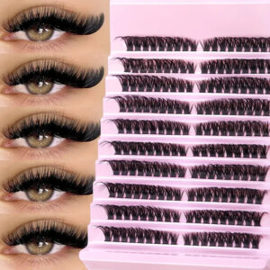 Amazon Hot Selling DIY Segmented D-Curl False Lashes Thick and Curly Self-Lash Extension Kit Cross-Border In Stock Long and Slim