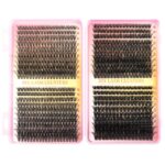 European and American cross-border eyelash book DIY segmented D-curl false eyelashes simulation hot melt cluster lashes self-lash extension kit