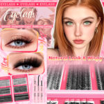 600-cluster large-capacity lash book DIY single-cluster flower lashes with glue, fox-style extra-long self-lash extension kit