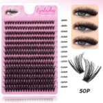 Hot-selling in Europe and America D-curve DIY single-cluster volume lashes large-capacity self-lash extension curly thick mixed-style false eyelashes wholesale