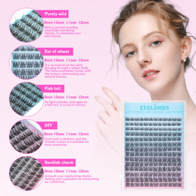 Amazon Hot Selling New DIY Lashes False Eyelash Extension Double-Ended Glue Russia Cross-Border Eyelash Kit