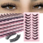 European and American thick eyelashes 8D fluffy curled voluminous false eyelashes multi-layer long cross mink-like lashes