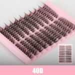 Cross-border 40D brown segment false eyelashes mixed DIY large capacity thick curly self-lash hot melt cluster manufacturer