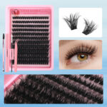 American Cross-border Fairy Wheat Stalk Fine Stem Natural False Eyelash Set 10-16mm Round Eye Enlarging