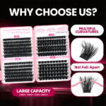 80D200D Fluffy Messy Segmented Doll Lashes 5D 3D Multi-Layer Extension 10-18mm Thick False Eyelashes Lash Book