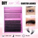 Cross-border e-commerce DIY segmented cluster lashes red box set, long cross dense false eyelashes, factory direct supply for foreign trade TK