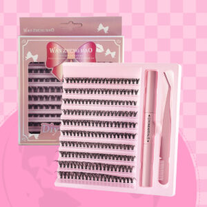 Cross-border 30P-100P Thick False Eyelashes Hot Melt Segmented Self-Lash Extension Amazon Wholesale Washboard Set