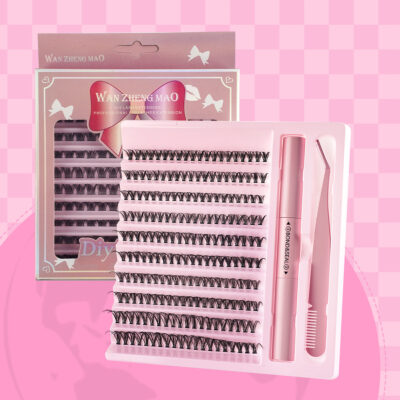 Cross-border 30P-100P Thick False Eyelashes Hot Melt Segmented Self-Lash Extension Amazon Wholesale Washboard Set
