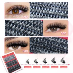 EU/US Cross-border False Eyelash Set 30D 50D 60D 80D Natural Thick DIY False Eyelashes 300 Clusters Large Capacity
