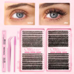 Cross-border large-capacity DIY segmented eyelash extensions D-curve thick fluffy soft single cluster lashes 8-16mm
