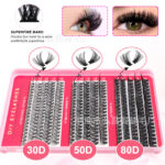 Cross-border bestseller DIY 30D50D80D large-capacity mixed eyelash book, thick and curly 8-16mm, factory soft false eyelashes
