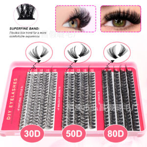 Cross-border bestseller DIY 30D50D80D large-capacity mixed eyelash book, thick and curly 8-16mm, factory soft false eyelashes
