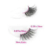 Cross-border cat-eye half false eyelashes, 10 pairs per pack, elongated tail, curled, dense, half-section transparent stem, factory wholesale