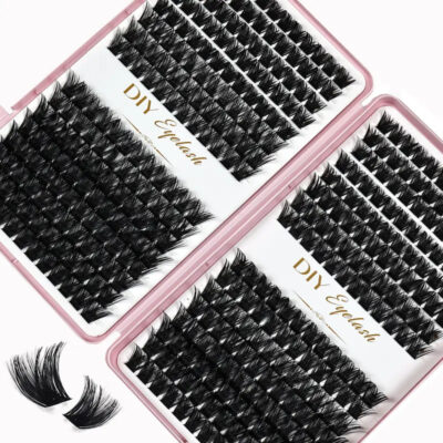 Cross-border DIY segmented eyelash book set, natural thick and curly, self-lashing cluster lashes, 32 rows, large capacity false eyelashes