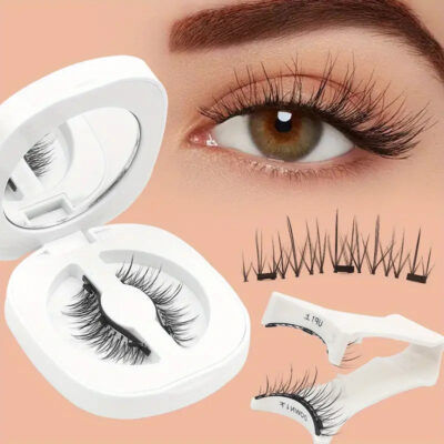 Cross-border Europe and America Amazon hot-selling magnetic false eyelashes with three magnets upgraded natural thick and easy-to-apply eyelashes wholesale