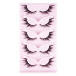 Cross-border bestseller 5 pairs slant flying fox false eyelashes natural thick curly eyelashes simulation cat eye eyelashes wholesale
