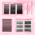 Cross-border TEMU Amazon DIY Eyelash Extension 80D Cluster D-Curl Mixed False Eyelash Tool Set