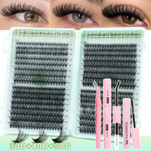 Cross-border bestseller 30D/40D/50D 640 clusters lash book large capacity false eyelashes D curl mixed pack from source factory