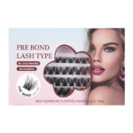 Cross-border glue-free false eyelashes, natural curly self-lamination fiber eyelashes for women's group DIY segmented self-adhesive eyelashes