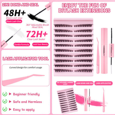 Cross-border Amazon DIY single-cluster segmented fluffy false eyelash set, thick style, hot-melt self-lash extension, 10 rows