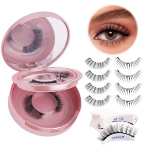 Magnetic False Eyelashes Integrated Case Glue-Free Magnetic Lashes Natural Thick Reusable Factory Wholesale