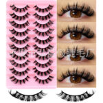 10 pairs one-piece European and American cross-border style false eyelashes, simple, natural, three-dimensional, stable supply from source factory
