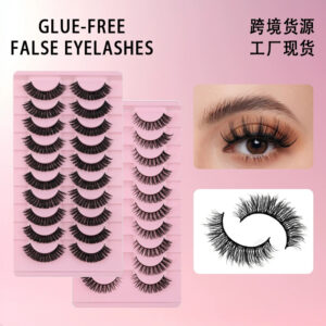 Cross-border Europe, America, Russia DD curl thick simulated curly big eye 3D imitation mink false eyelashes in stock wholesale eye tail