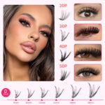 Cross-border bestseller 1000 clusters large capacity eyelash book DIY single cluster flower lashes natural thick D curl segmented false eyelashes
