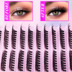 Amazon cross-border false eyelashes washboard 80D large capacity thick type European and American segmented false eyelashes Russian outside